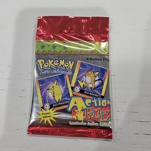 Pokemon Artbox Action Flipz 3D Cards Nintendo. Premier Edition 4 cards Per Pack